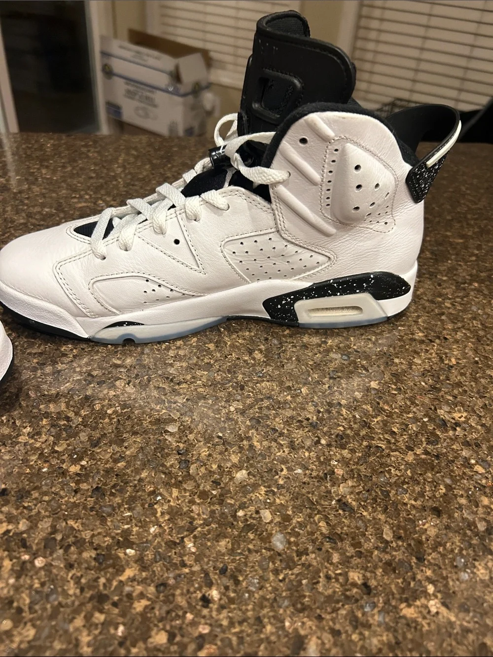 Men Jordan 6 Oreo White and Black High-Top Basketball Sneakers